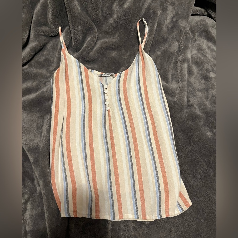 Stradivarius V-Neck Button Up Blouse